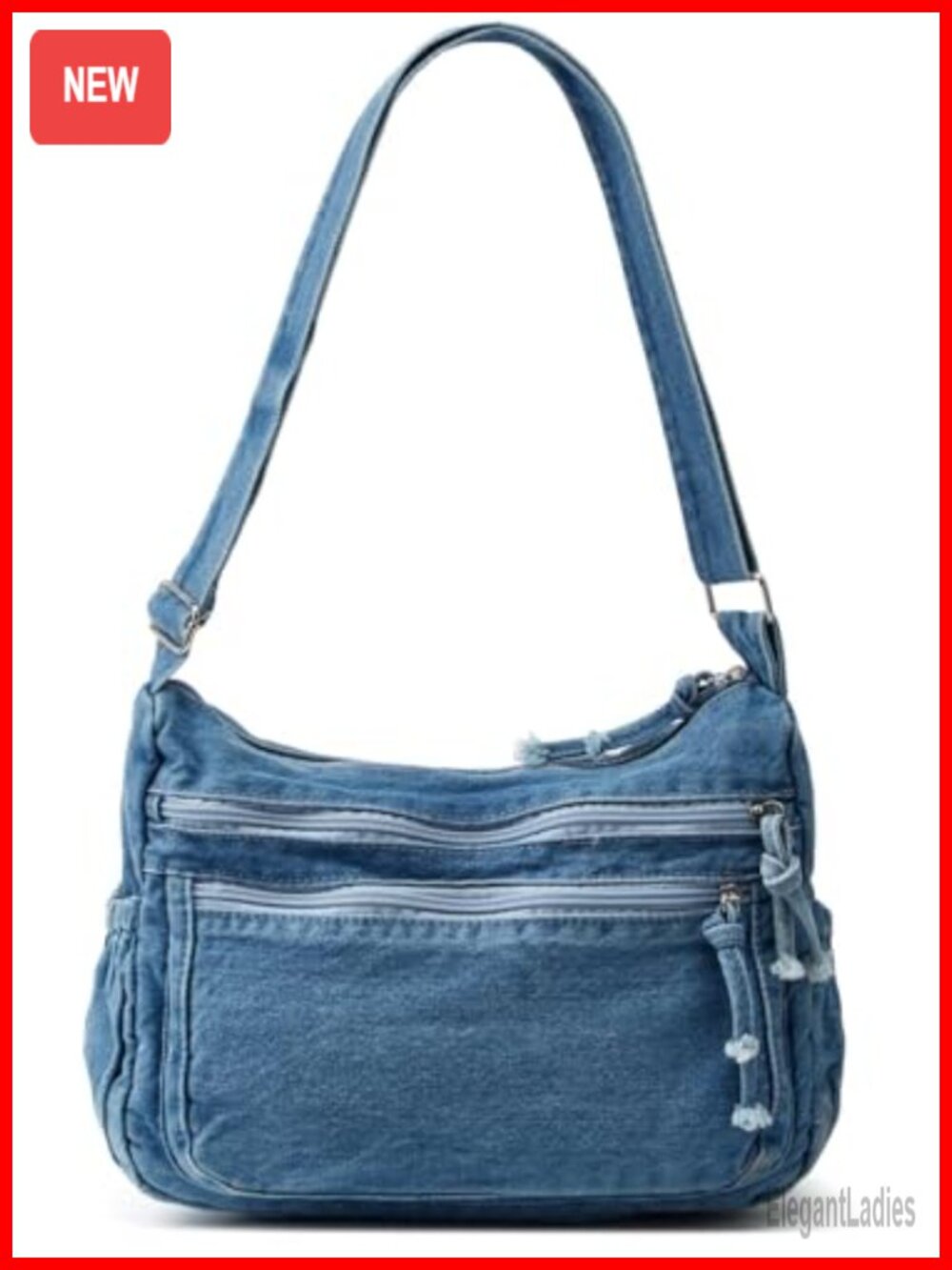 Womens Denim Canvas Shoulder Bag Hobo Crossbody Tote Lightweight Casual Purse